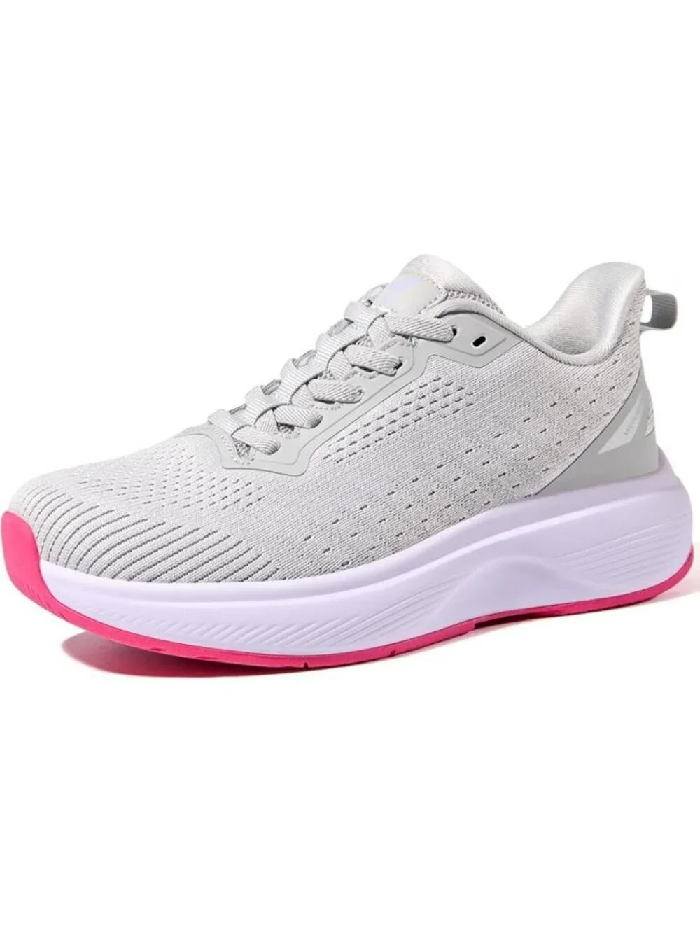 Women's Grey/Purple Walking Shoes Slip On Comfortable Running Tennis Sneakers